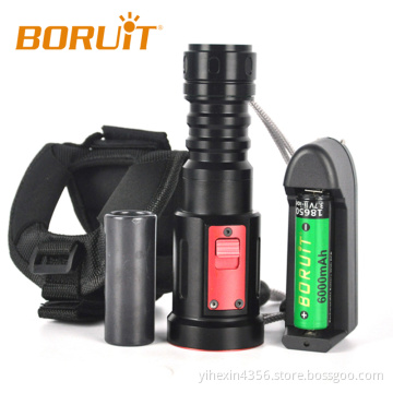 Boruit W106 Waterproof Search Light XML L2 LED Diving Flashlight With Strap